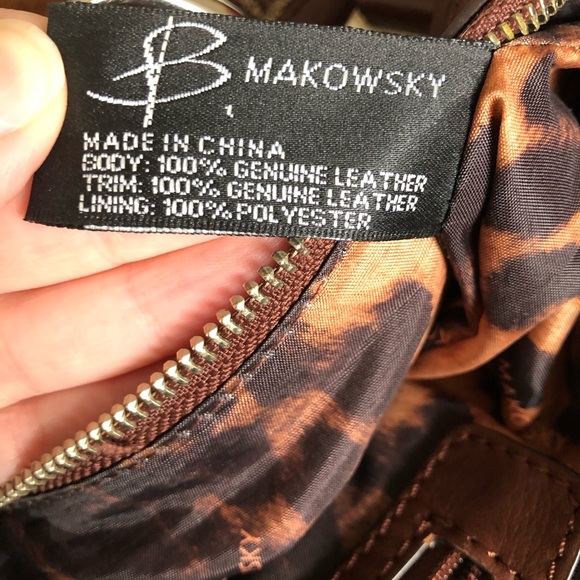 B. Makowsky leather calf hair zebra stripe pattern bag - Picture 8 of 13